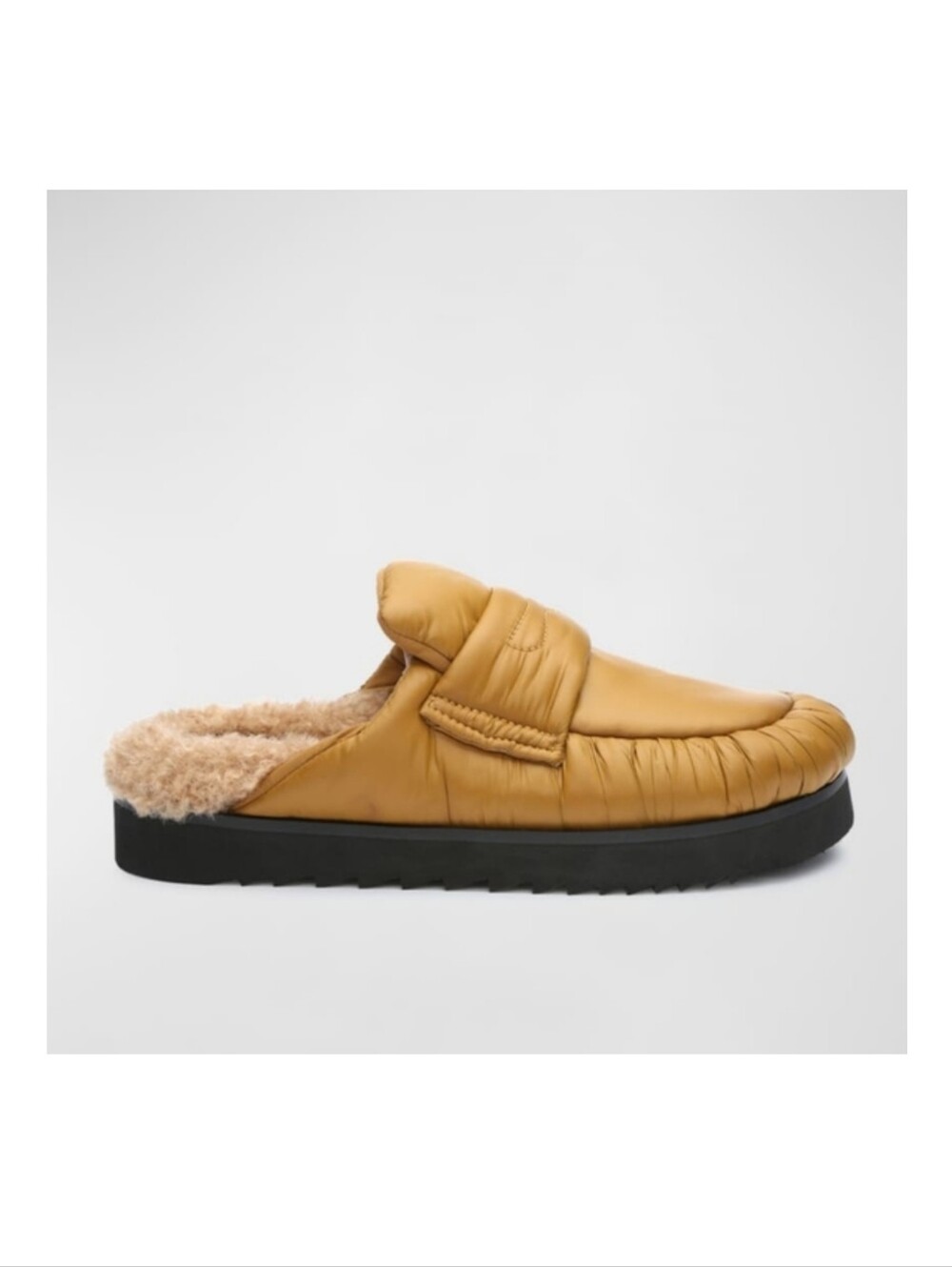 NIB ASH 'Gong' Puffy Nylon & Faux Fur Mule, Size 41 EU/ 10 US